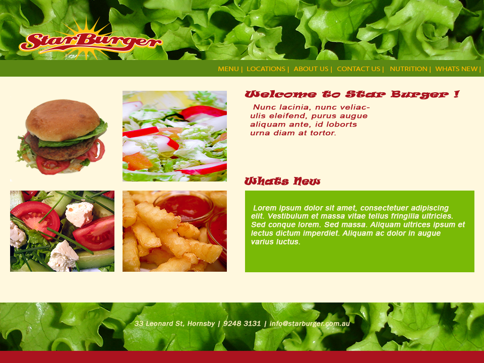 Starburger Web Design - Take-away food industry